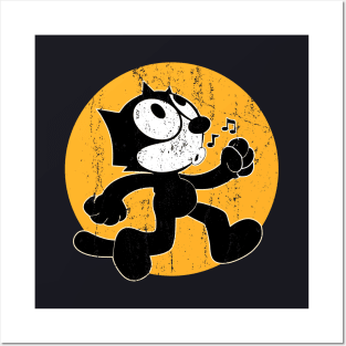 Felix The Cat - Distressed Textrue Posters and Art